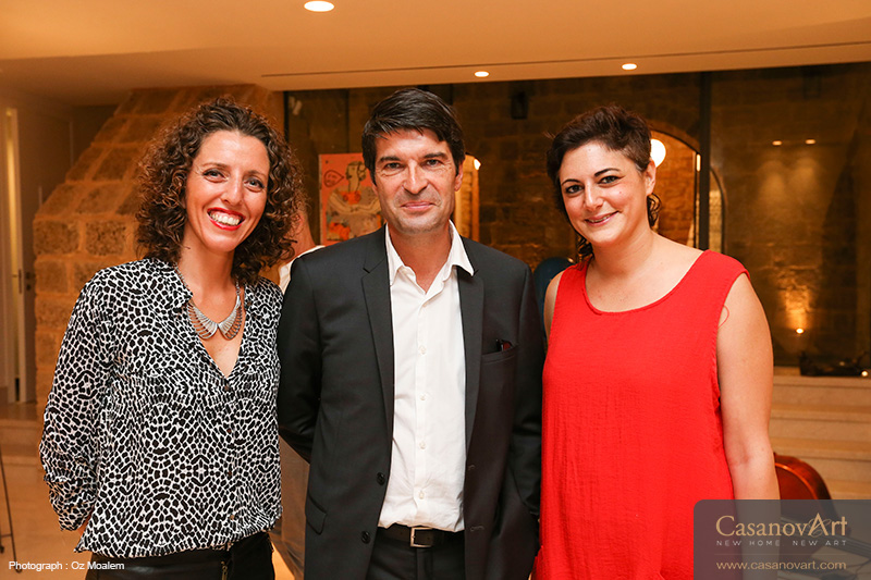 Organizers Stephanie Attias and Yaelle David with Patrick Maisonnave