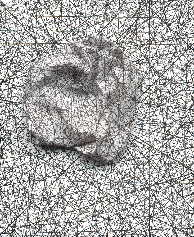 Curved Lines — ink injection on debond 60x50 cm