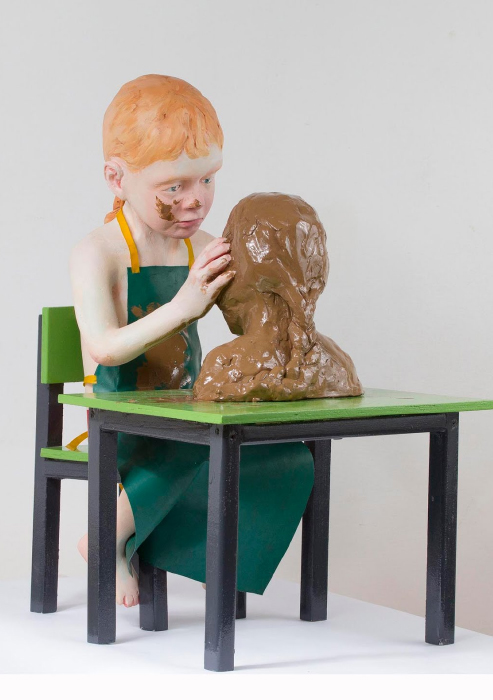 self portrait with shit — 15.25.52 CM pvc, wood and fabrics